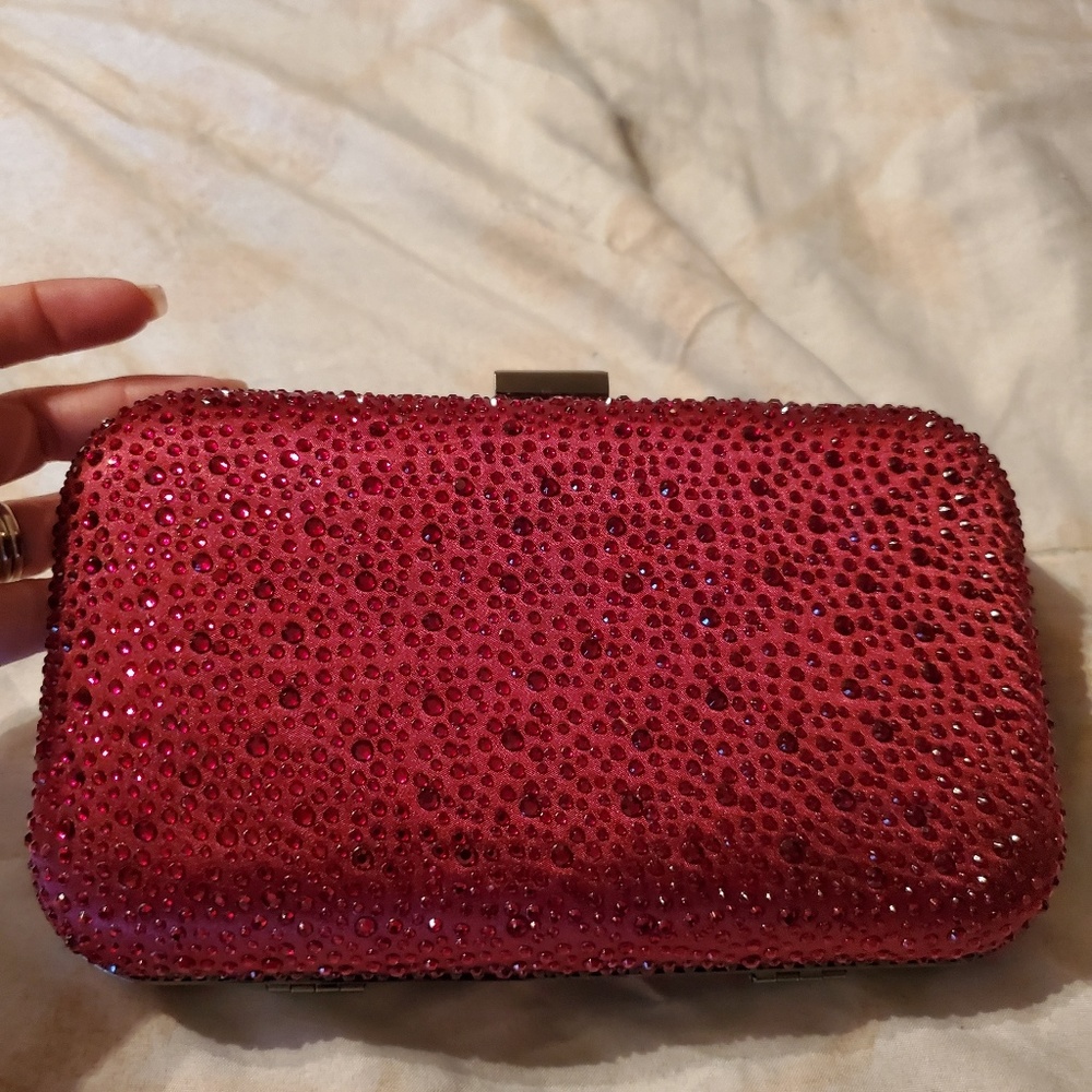 Rhinestone Satin evening bag